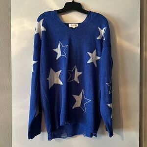 Distressed Blue Star Hoodie